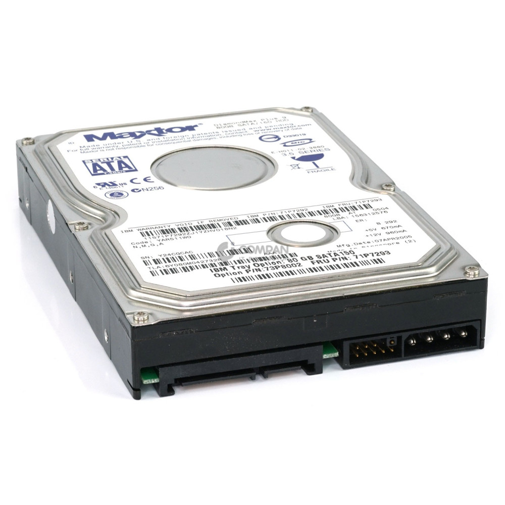 71P7293 IBM HARD DRIVE 80GB 7.2K 3.5 SATA